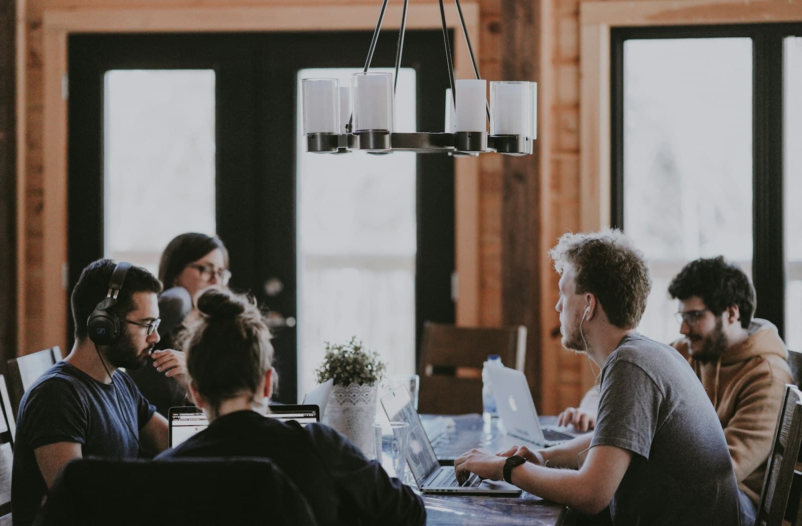 A team meeting around a table
